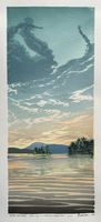 Evening On Lake Winnipesaukee, 3rd state Matt Brown Woodblock Print Evening On Lake Winnipesaukee, 3rd state